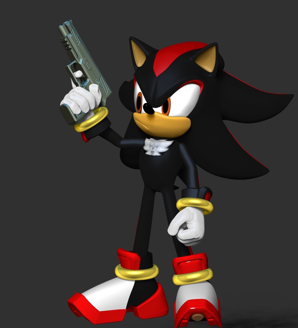 Shadow the Hedgehog (with machine gun and shooting fx) - Free - VRCMods