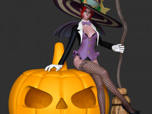 Witch With Halloween Modelo de Impressão 3D