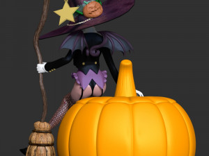 Witch With Halloween Modelo de Impressão 3D