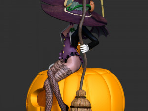 Witch With Halloween Modelo de Impressão 3D