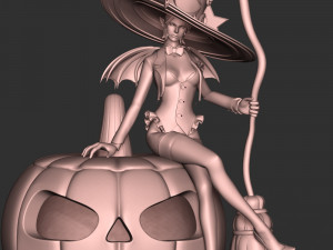 Witch With Halloween Modelo de Impressão 3D
