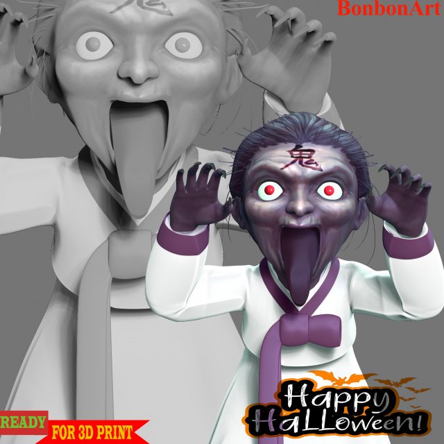 Ghost Grandmother - Halloween Modelo de impresión 3D .c4d .max .obj .3ds .fbx .stl .blend 