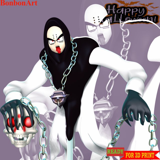 Ghost Krillin Dragon Ball - Halloween Modelo de impresión 3D .c4d .max .obj .3ds .fbx .stl .blend 