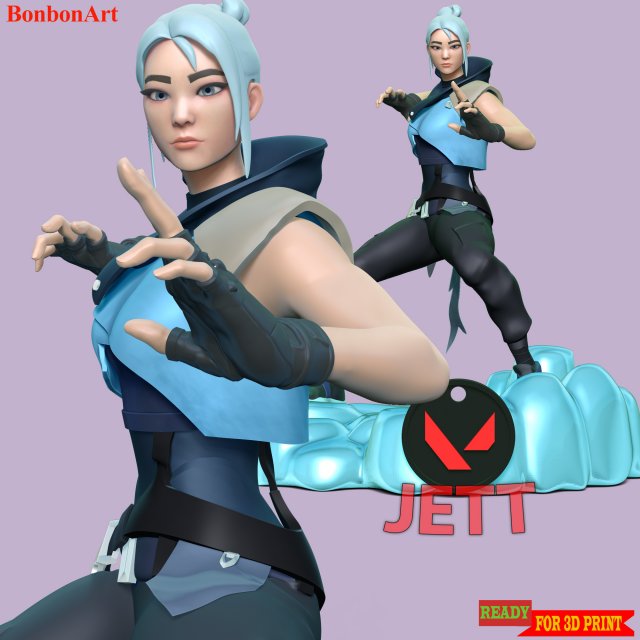 Jett - Valorant 3D Принт Модель .c4d .max .obj .3ds .fbx .stl .blend