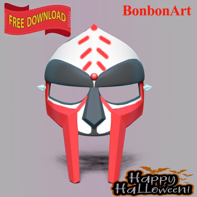 Face Mask - Halloween 3D Print Model .c4d .max .obj .3ds .fbx .stl .blend 