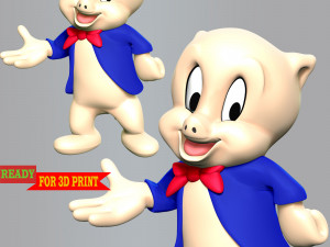 Porky Pig - Looney Tunes 3D Baskı Modeli