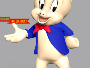 Porky Pig - Looney Tunes 3D Baskı Modeli