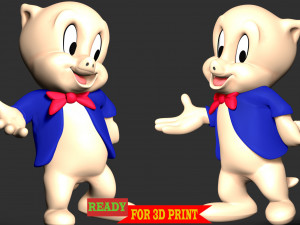 Porky Pig - Looney Tunes 3D Baskı Modeli