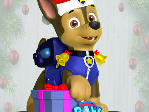 Chase Paw Patrol - Merry Christmas 3D Print Model