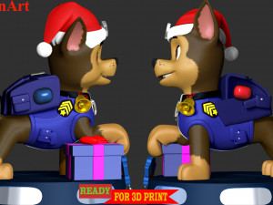 Chase Paw Patrol - Merry Christmas 3D Print Model