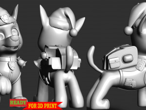 Chase Paw Patrol - Merry Christmas 3D Print Model