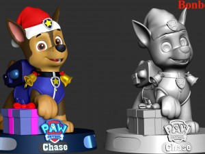 Chase Paw Patrol - Merry Christmas 3D Print Model