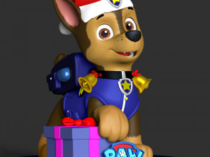 Chase Paw Patrol - Merry Christmas 3D Print Model