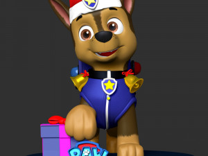 Chase Paw Patrol - Merry Christmas 3D Print Model