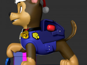 Chase Paw Patrol - Merry Christmas 3D Print Model