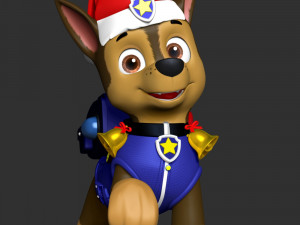 Chase Paw Patrol - Merry Christmas 3D Print Model