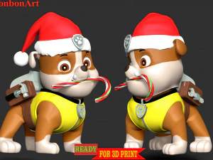 Rubble Paw Patrol - Merry Christmas 3D Print Model