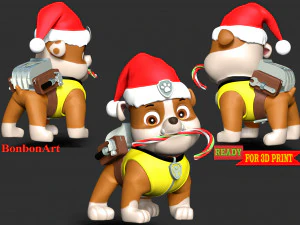 Rubble Paw Patrol - Merry Christmas 3D Print Model