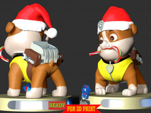 Rubble Paw Patrol - Merry Christmas 3D Print Model