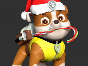Rubble Paw Patrol - Merry Christmas 3D Print Model