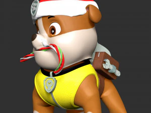 Rubble Paw Patrol - Merry Christmas 3D Print Model