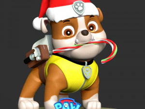 Rubble Paw Patrol - Merry Christmas 3D Print Model
