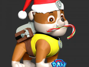 Rubble Paw Patrol - Merry Christmas 3D Print Model