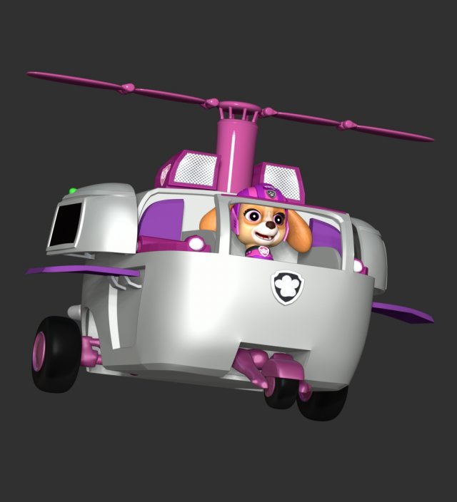 Skye Helicopter Paw Patrol 3D Print Model in Figurines 3DExport