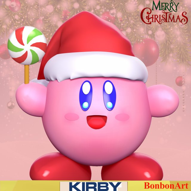 Kirby - Christmas 3D Print Model .c4d .max .obj .3ds .fbx .stl .blend