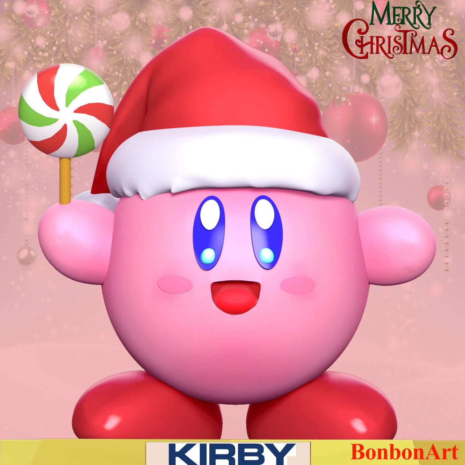 Kirby - Christmas 3D Print Model .c4d .max .obj .3ds .fbx .stl .blend 