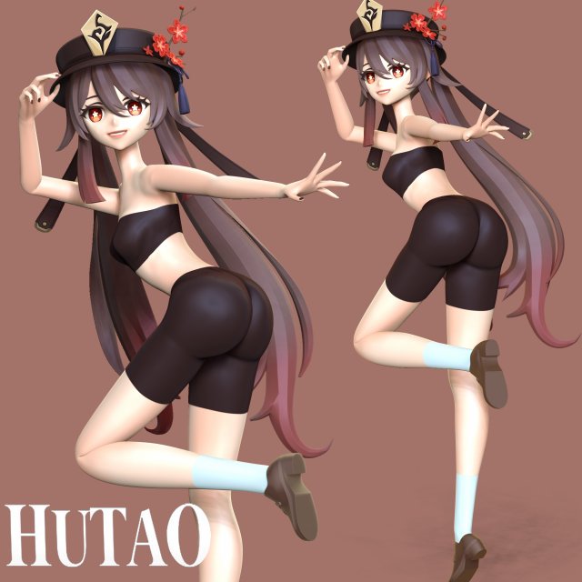 Hutao - Genshin Impact 3Dプリントモデル .c4d .max .obj .3ds .fbx .stl .blend 