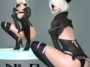 ニーア 2B ファンアート 3Dプリントモデル