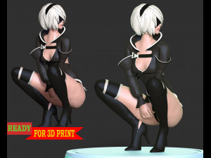 Nier 2B Fanart 3Dプリントモデル