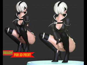 Nier 2B Fanart 3D Print Model