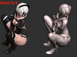 Nier 2B Fanart 3Dプリントモデル