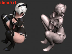 Nier 2B Fanart 3D Print Model