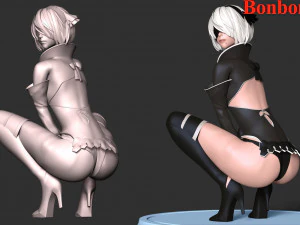 Nier 2B Fanart 3D Print Model