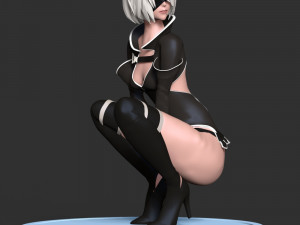 Nier 2B Fanart 3Dプリントモデル
