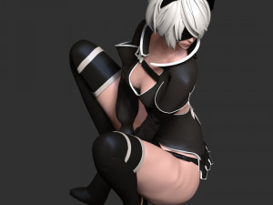 Nier 2B Fanart 3Dプリントモデル