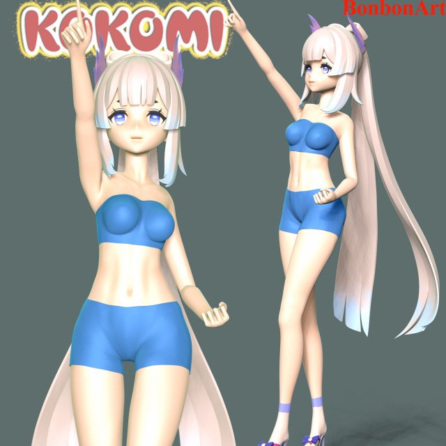 Kokomi - Genshin Impact Model do druku 3D .c4d .max .obj .3ds .fbx .stl .blend 