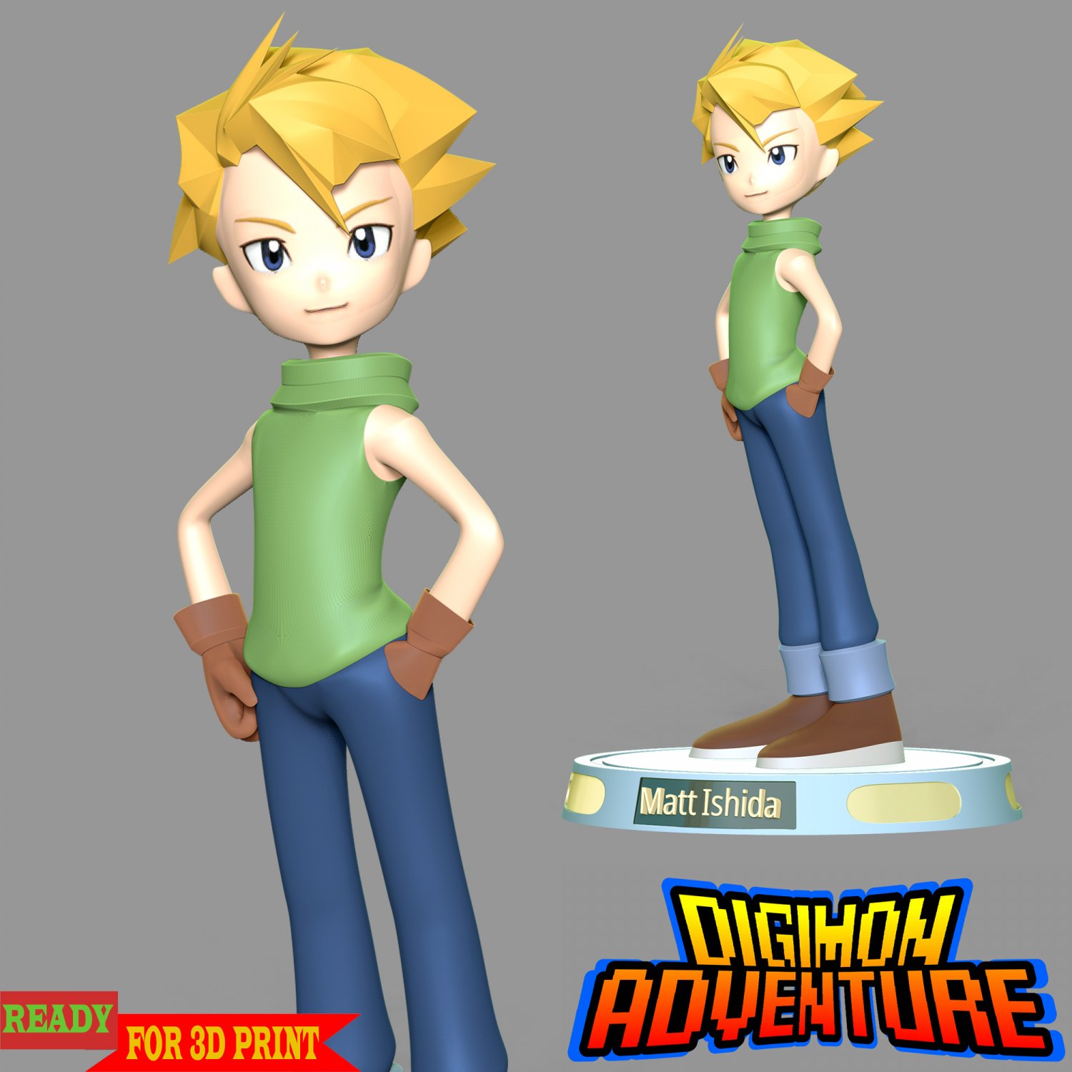 1500px x 1500px - Matt Ishida - Digimon Adventure 3D Print Model in Figurines 3DExport