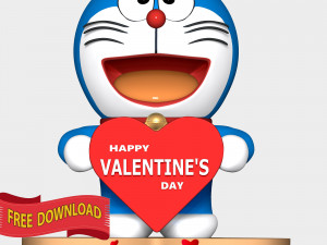 Doraemon - Valentines Day Modelo de impresión 3D