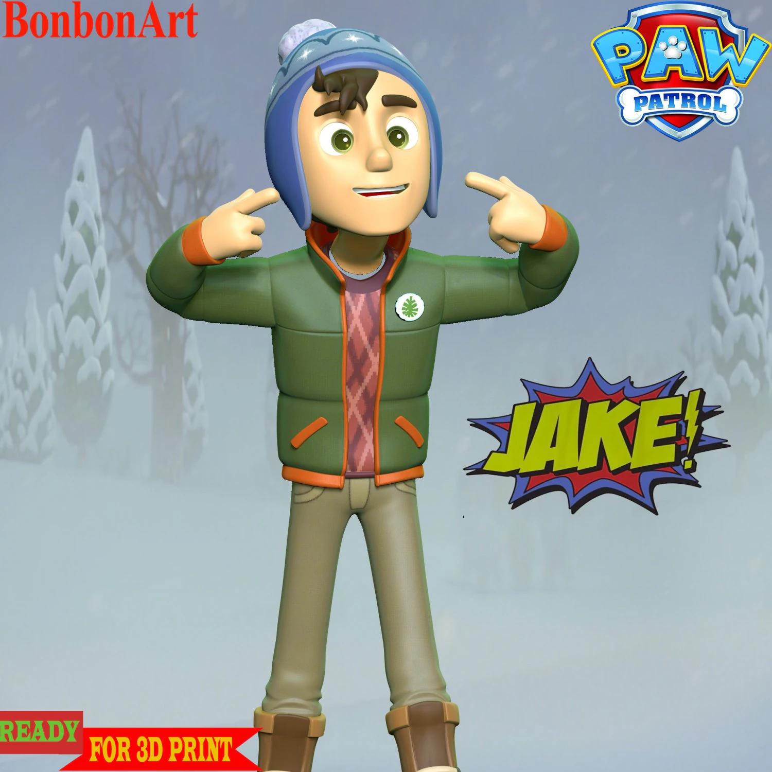 Jake - PAW Patrol 3D Print Model .c4d .max .obj .3ds .fbx .stl .blend 