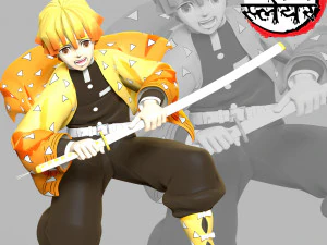 Zenitsu Agatsuma - Cacciatore di demoni Modello di stampa 3D