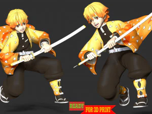 Zenitsu Agatsuma - Demon Slayer 3D Print Model
