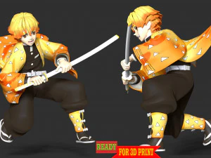 Zenitsu Agatsuma - Demon Slayer 3D Print Model