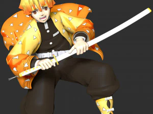 Zenitsu Agatsuma - Demon Slayer 3D Print Model