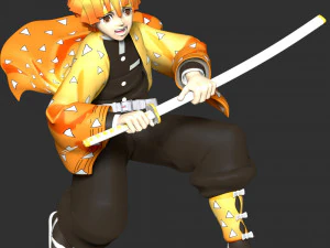 Zenitsu Agatsuma - Demon Slayer 3D Print Model