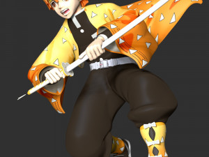 Zenitsu Agatsuma - Demon Slayer 3Dプリントモデル