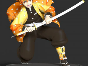 Zenitsu Agatsuma - Demon Slayer 3D Print Model